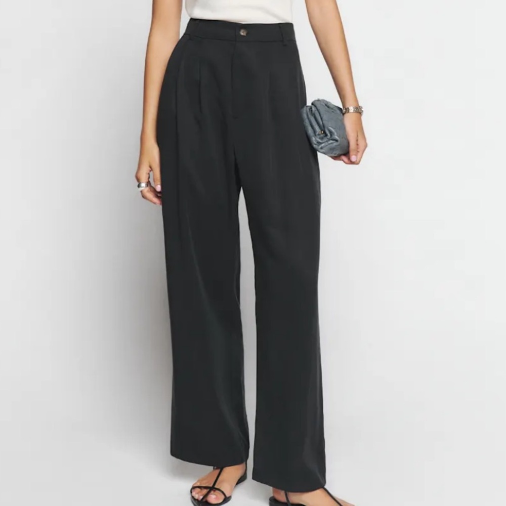 Reformation Mason Cropped Pant Black size 12
